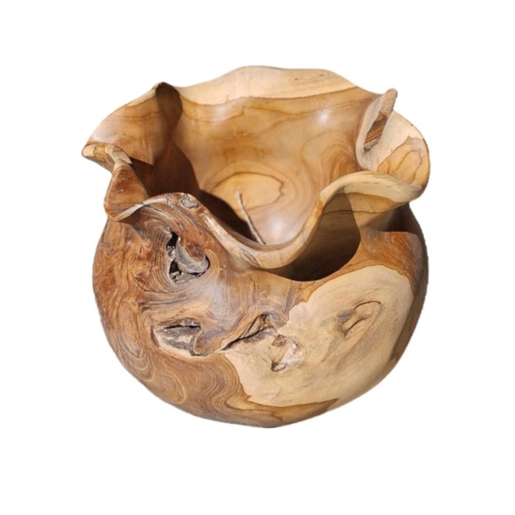 Savana Teakholzvase – Einzigartige Naturform in edlem Design