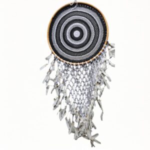 Mimpi Indah XXL Traumfänger in Schwarz-Weiß, 180 cm Länge, Ø 78 cm