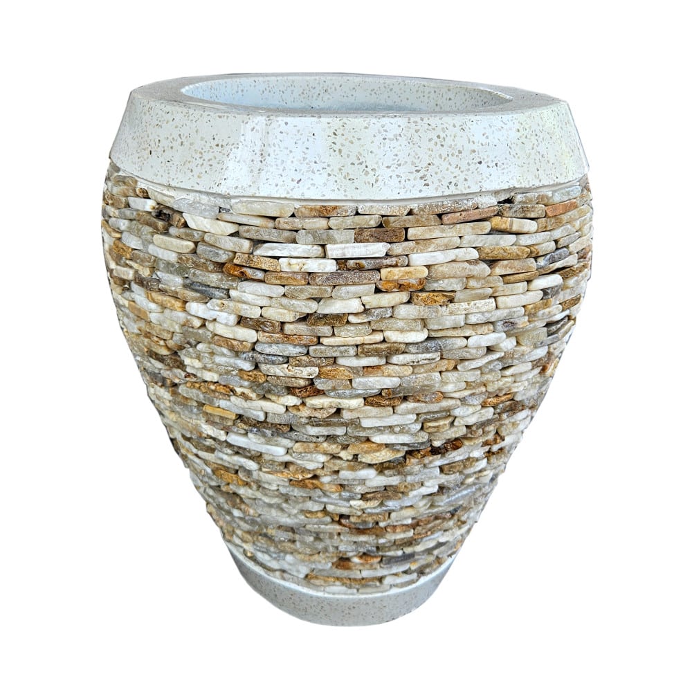 Batu Pflanzkübel mit handverlesenen Onyx-Kristallen, 55 cm