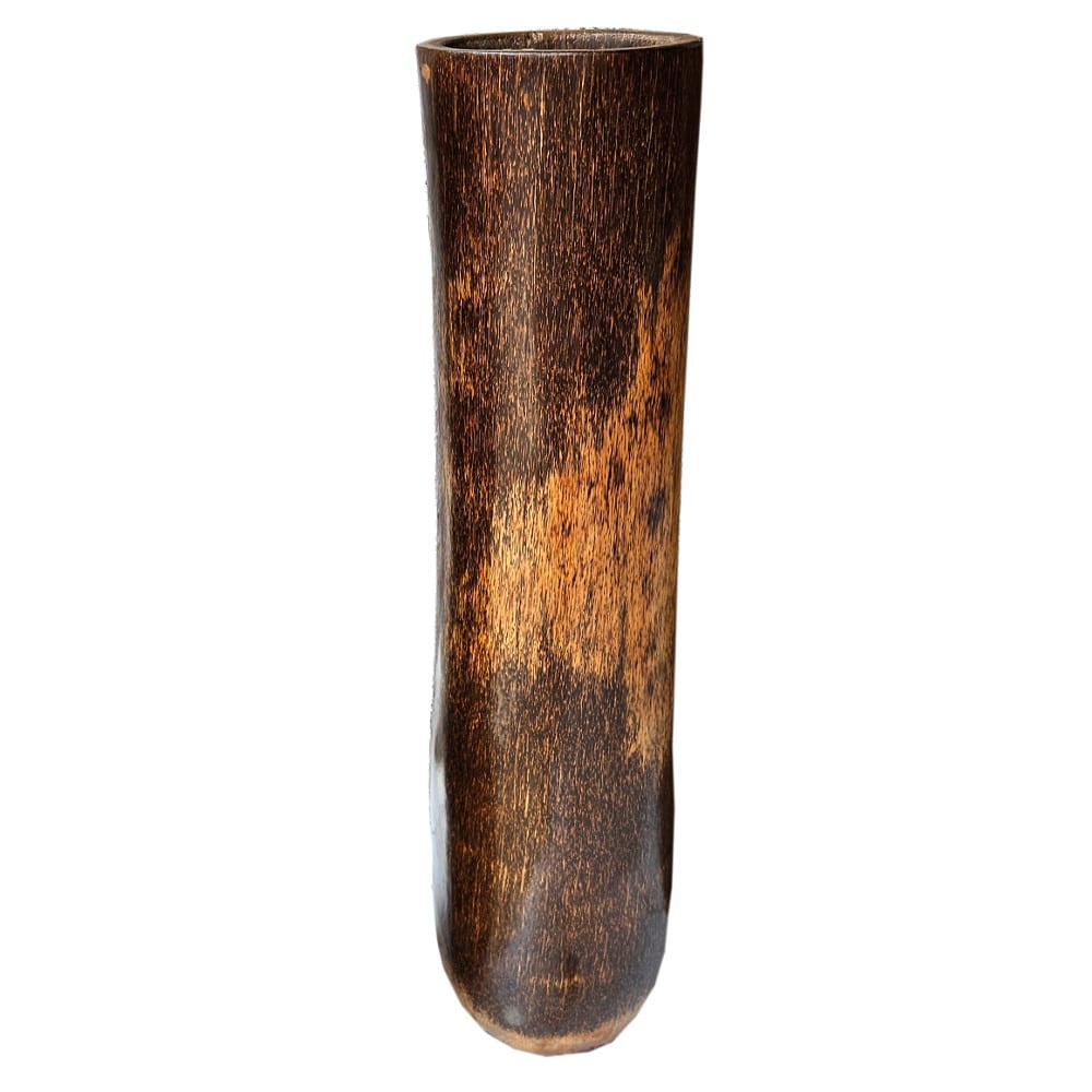 Lombok Palmenvase aus naturbelassenem Holz, 80 cm Höhe