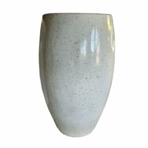 Embun Übertopf aus weißem Beton mit glänzender Glasur, 60 cm