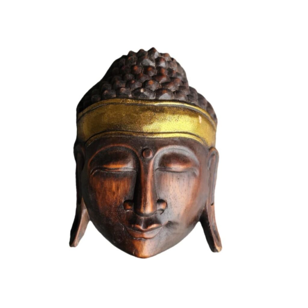 Buddha Wandmaske, dunkelbraun, 30x23cm
