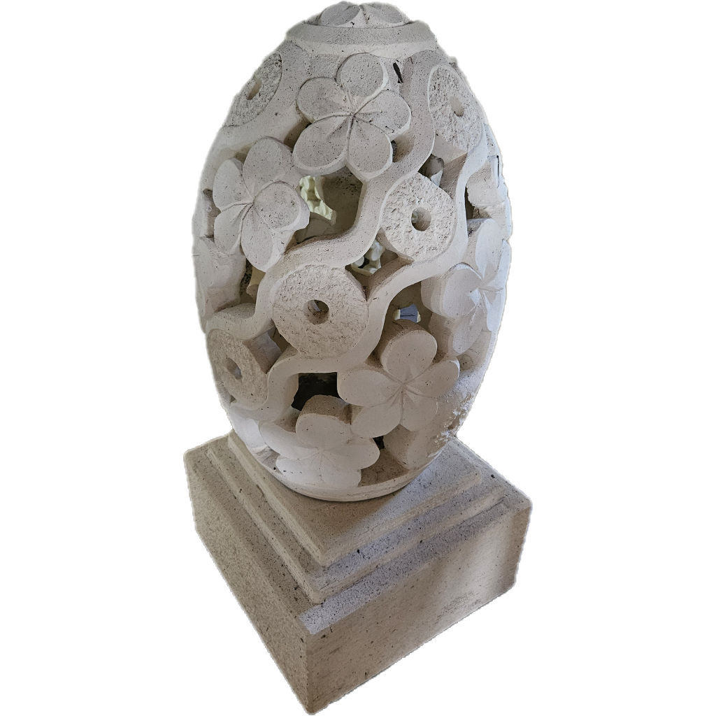 Gartenlaterne „Telur“ in Ei-Form aus robustem armiertem Betonguss