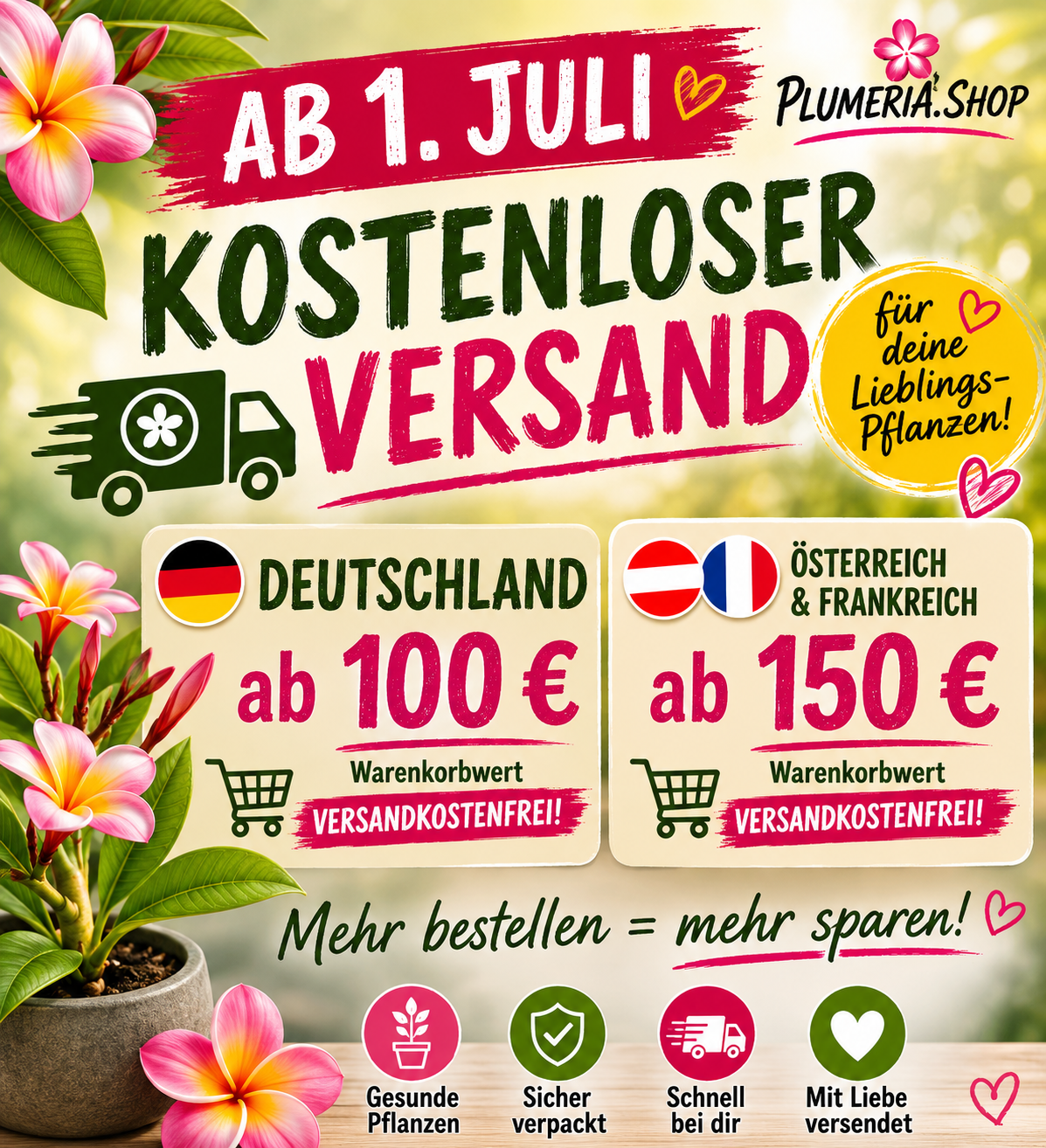 Kostenloser Versand ab 1. Juli